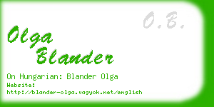 olga blander business card